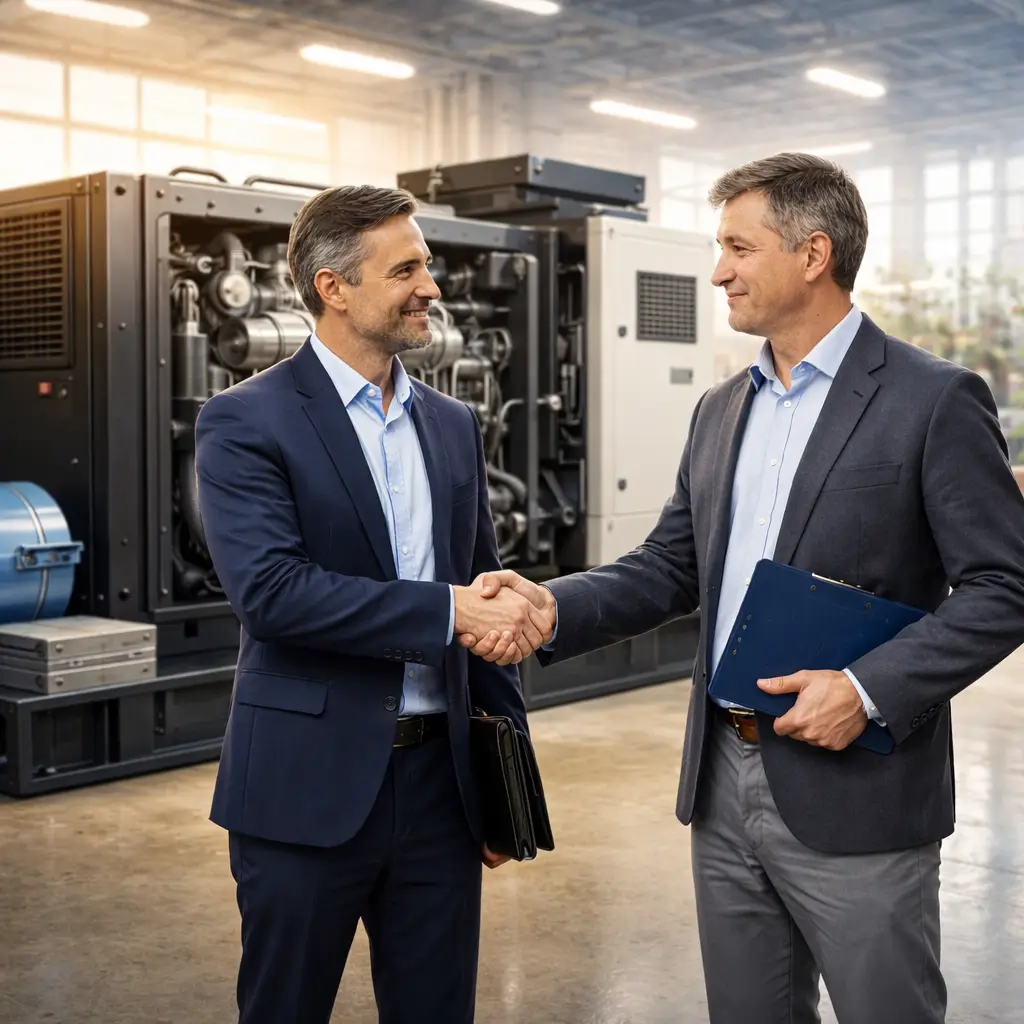 Промышленный компрессор в цеху