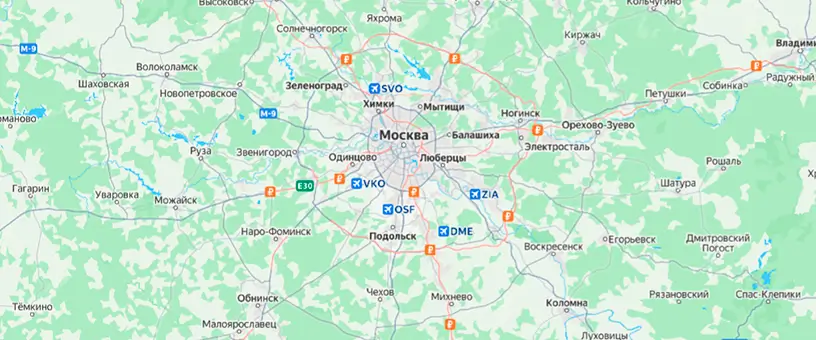 Зоны выезда сервисцентра КЭТ — Москва и Московская область